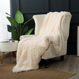 Reafort Luxury Long Hair PV Fur Faux Fur Oversized Throw Blanket